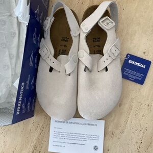 Birkenstock Tokio II Suede Clogs | Antique White